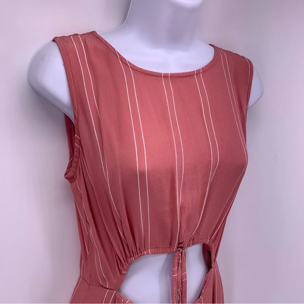 Leith Pink and White Cutout Pantsuit Size Small